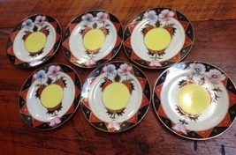 Vtg 1920s Moriyama Mori-Machi Moriage Gold Hand Painted Japan Dessert Plates - £47.78 GBP