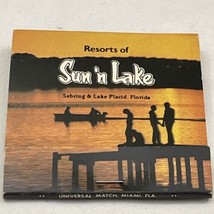 Vintage Matchbook Cover  Resorts Of Sun’n Lake  Sea ring &amp; Lake Placid, FL. gmg - £9.70 GBP