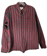 Cutter &amp; Buck Men’s Large L Red Black White Plaid Button Down Shirt Long... - $15.13 CAD