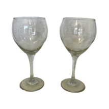 Vintage of 2 Crystal Balloon Wine Glasses Optic Bowl 8,5&quot; Tall Havy Glass - £16.20 GBP