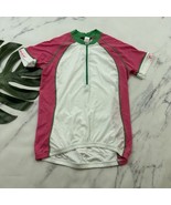 Canari Womens Cycling Jersey Size M Green Pink Short Sleeve 1/4 Zip Wate... - $24.74