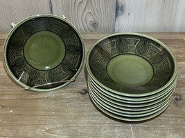 Set Of 9 ~ Vintage Taylor Green Riviera Atomic Onion Berry/Fruit Bowls 5... - $28.04