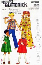 Girl&#39;s Dress, Top &amp; Pants Vintage 1970&#39;s Butterick Pattern 6233 Size 7 UNCUT - $12.00