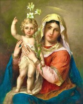 The Virgin Mary Madonna with Child Christ Oil Painting Giclee Print Canvas - £6.86 GBP+