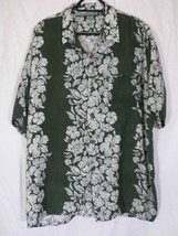 PINEAPPLE CONNECTION Green Hawaiian Aloha Rayon Floral Camp Shirt Mens XL - £12.31 GBP