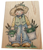 Penny Black Rubber Stamp Frog Farming Boy Cowboy Hat Country Farmer Card Making - £32.16 GBP