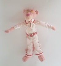 2001 10&quot; Pink Panther Plush Stuffed Toy Wearing White &amp;Red Outfit Fun 4 All Corp - £14.90 GBP