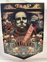Halloween Die Cut Cardboard Michael Myers Welcome To Halloween Wall Decor 5 X 7 - £3.93 GBP