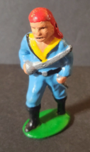 BARCLAY MANOIL PIRATE WITH CUTLASS LARGE 3&quot; VINTAGE 1930s HOLLOW BASE - ... - $17.35