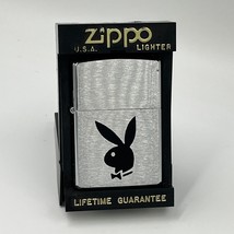 Vintage 1997 Zippo Lighter Brushed Chrome Playboy Bunny Head w/ Bowtie Logo - $59.99