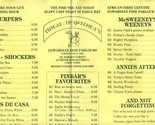 Finbar McSweeney&#39;s Restaurant Menu Capetown South Africa 1970 - £13.92 GBP