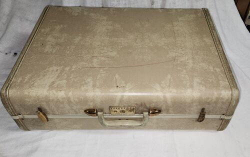 Primary image for Vintage MCM Samsonite Hardside Suitcase Beige Metal Clasps Lockable