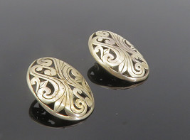 JEZLAINE 925 Silver - Vintage Swirl Cutout Pattern Non Pierce Earrings - EG2945 - £32.53 GBP