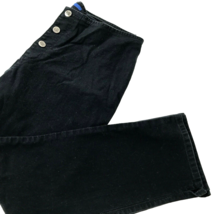 Vtg 90s pants Levis Womens 11 L2 The Flood button fly Black Cropped stre... - £31.14 GBP