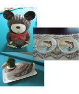 Otagiri Mid Century Japan Pottery Cookie Jar Butter Dish Vanity Astray P... - $51.97 CAD