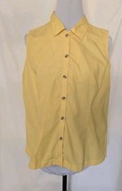 Brisas Plus Yellow Sleeveless Women&#39;s 1X Top Collar Button Up - £9.09 GBP