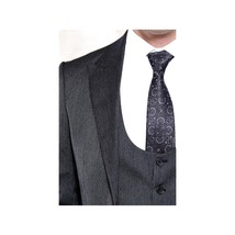 Men 3pc European Vested Suit WESSI by J.VALINTIN Extra Slim Fit JV28 black gray image 4