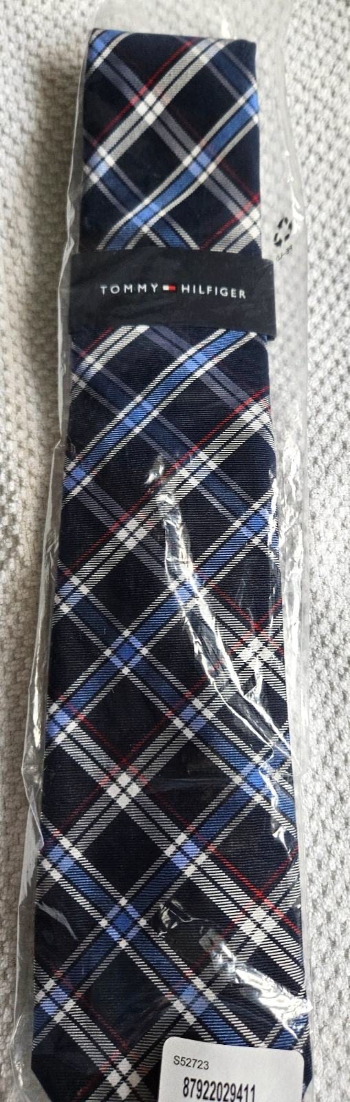 Tommy Hilfiger Men&#39;s Silk Blend Tie S52723 Blue Plaid NEW MSRP: $69.50 - $18.76