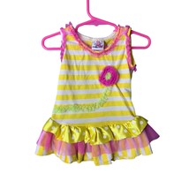Real Love Size 12 Months GIrls Infant Baby Yellow White Striped Dress Sl... - $10.88