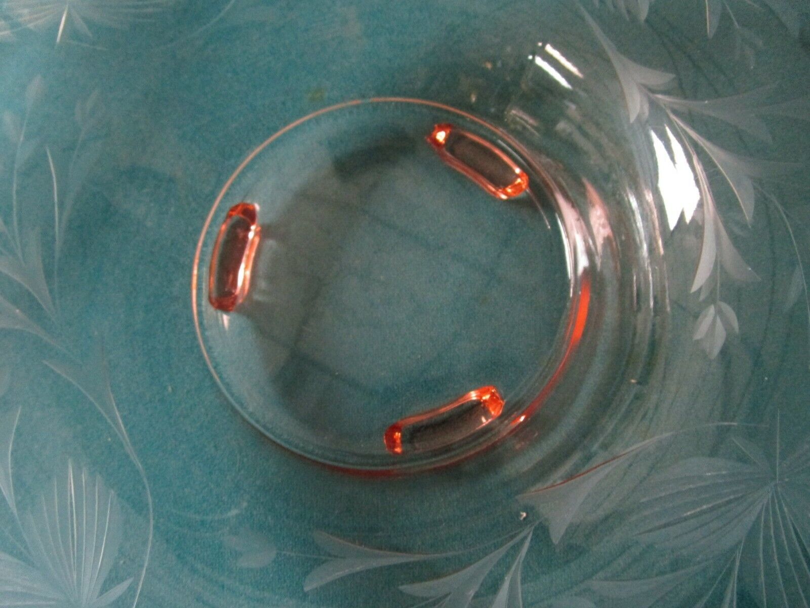 Footed Bowl Depression Pink Blue Glass Pick 1  Item image 4
