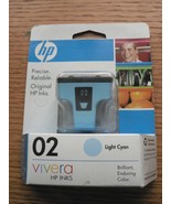 HP 02 Genuine OEM Light Cyan Ink Cartridge C8774WN - New in Box (May 2009) - $6.88