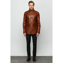 Vinci The Barclay Brown Leather Men Jacket image 2