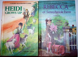 Lot 2 Vntg Golden Illustrated Classics Heidi~Rebecca Of Sunnybrook Farm Hardback - £10.26 GBP
