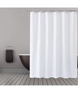 Fabric Shower Curtain Liner With Hem Weighted Bottom Machine Washable Wh... - £12.68 GBP