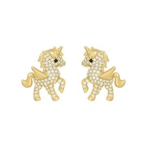 Gold Unicorn Stud Earrings for Women Girls - £7.84 GBP