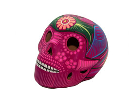 Day of The Dead DOD Medium Sugar Skull Lantern Matte Pink Multi - $29.69