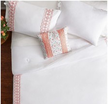 NWT Pioneer Woman White Polyester Tufted 4-Piece Full/Queen Comforter Bedding - £47.74 GBP