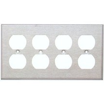 Morris 83240 430 Wall Plate, Duplex Receptacle, 4 Gang, Stainless Steel by Morri - $16.34