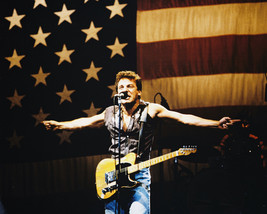 Bruce Springsteen On Stage In Front Of American Flag Iconic 16x20 Canvas... - $69.99