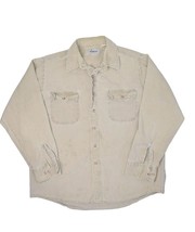 Vintage Sears Roebucks Denim Work Shirt Mens XL Beige Button Up Made in USA - $33.72