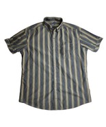 Kuhl Striped Button Shirt Olive Green Short Sleeve Outdoor Blue Stripe M... - €16,23 EUR