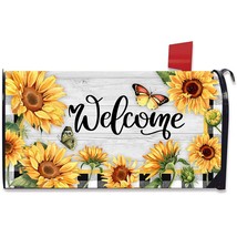 Spring Summer Welcome Mailbox Cover Magnetic Standard 21&quot; X 18&quot;, Geranium Flower - £27.25 GBP