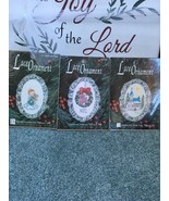 LOT OF 3 LACE ORNAMENT CROSS STITCH ANGEL WITH TEDDY NOEL CHURCH 1217 12... - $10.59 CAD