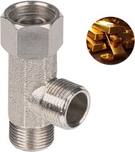 Hibbent Bidet T Adapter, Metal T Valve For Bidet(3/8” X 3/8” X 3/8”), 3 Way Tee - $39.99