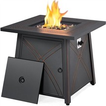 28&quot; 50,000 Btu Gas Fire Pit Table With Lid Propane Fire Pit For Outdoor ... - $219.99