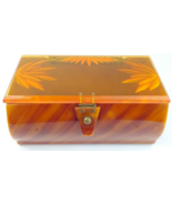 1950s Bakelite/Lucite Box Purse Tortoiseshell Amber Missing Handle Butte... - £77.85 GBP