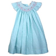 Gorgeous Ocean Aqua Petit Ami Gold Smocked Girl Dress Boutique, Angel Sl... - £45.75 GBP
