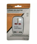Miami Carry On 3 Prong USA Adaptor Power or Charge - 2 USB Ports - $170.11 MXN