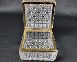Antique Vintage 20th C. French Crystal Casket Jewelry Box Gilt Hinged Sq... - £163.47 GBP