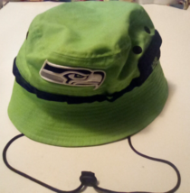 New Era Seattle Seahawks Large Green Bucket Hat Size w/ String - £16.99 GBP