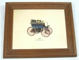 1897 First Oldsmobile Antique Auto Lithograph Print 12x10 Wood Framed in Glass - £31.96 GBP