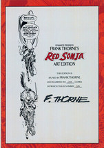 Frank Thorne Art SIGNED Red Sonja Artist Edition #150/175 Conan Robert E Howard - £395.59 GBP