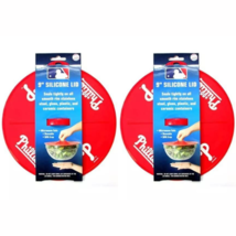 2pk MLB Philadelphia Phillies Baseball Official Merch 9&quot; Silicone Container Lids - £15.99 GBP