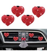 5 Pcs Bling Red Lips Air Vent Clips Heart Shape Crystal Car Air Vent Cli... - $23.48