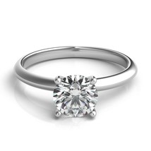 1 CT Enhanced Diamond 14K Solid White Gold Solitaire Engagement Anniversary Ring - £961.97 GBP