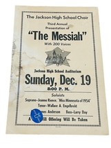 Jackson High School Play Sign Ad 1954 The Messiah 200 Voices Christ Vtg ... - $49.45